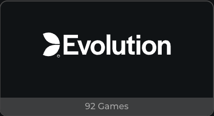 Wildies UK Casino Evolution live casino games - 92 games Evolution logo with 92 games at Wildies UK Casino