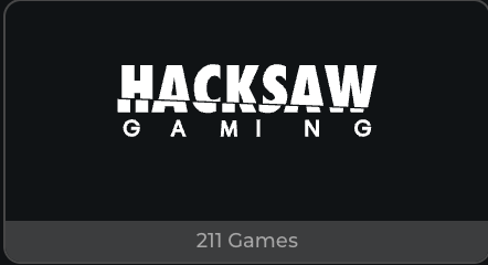 Wildies Casino UK Hacksaw Gaming slots - 211 games Hacksaw Gaming logo with 211 games at Wildies Casino UK